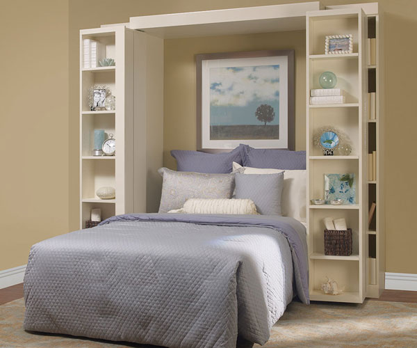 Madison Bi-fold Bookcase Murphy Bed - More Space Place Dallas | Custom ...
